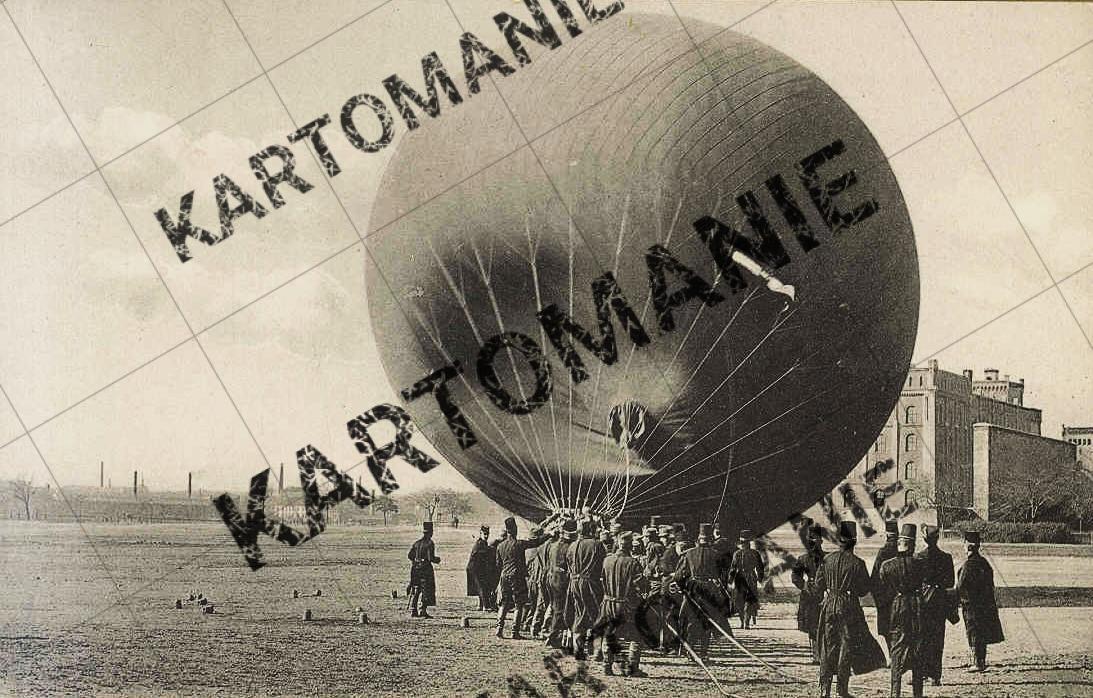 aufstieg eines fesselballons vor arsenal